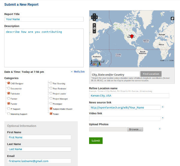 Crowdmap - Open Source Ecology