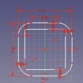 4" x 1/2" square tubing. - FreeCAD -File:Squaretubing.fcstd. STL - File:Squaretubing.stl.