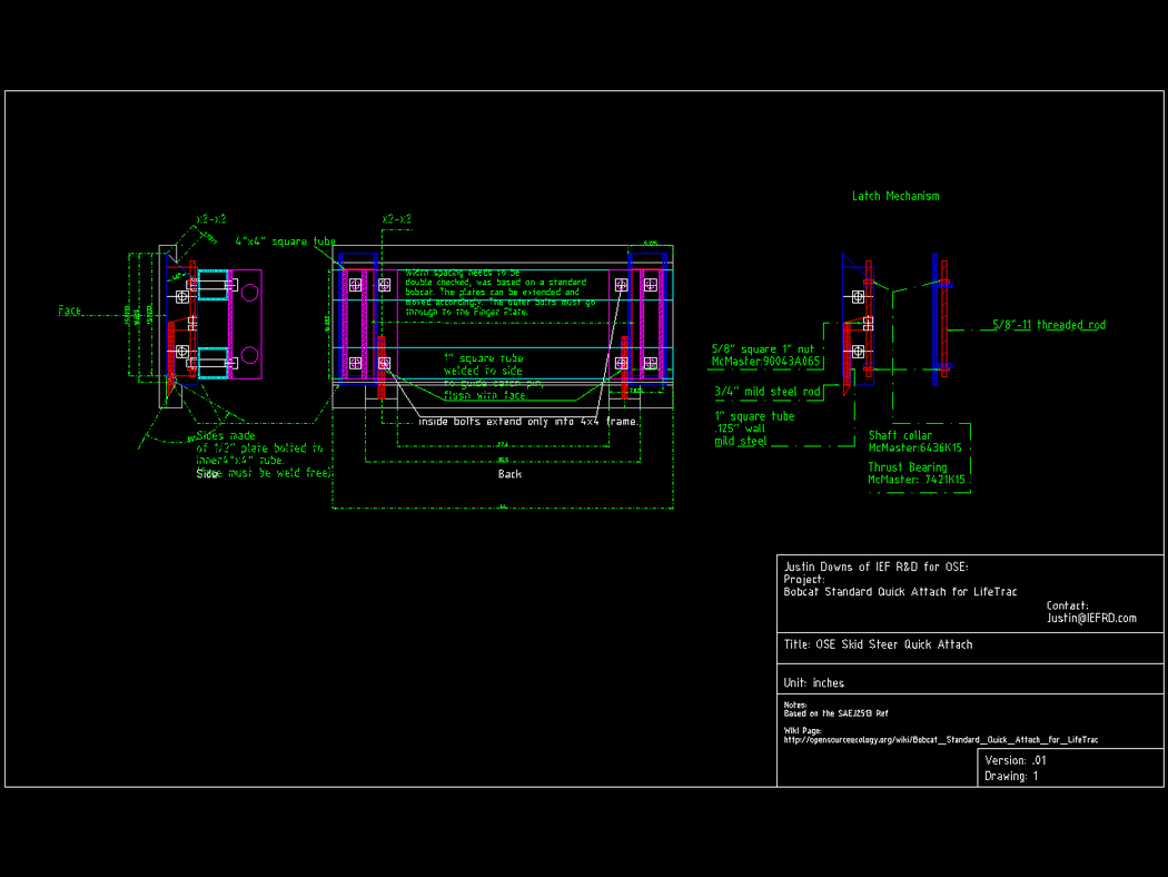 Bobcat Quick Attach Dimensions