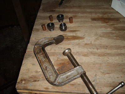 Tools ready to insert gear to shaft.JPG