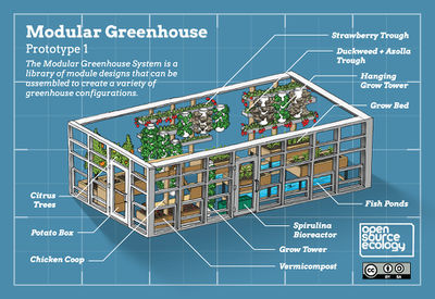 aquaponic greenhouse layout