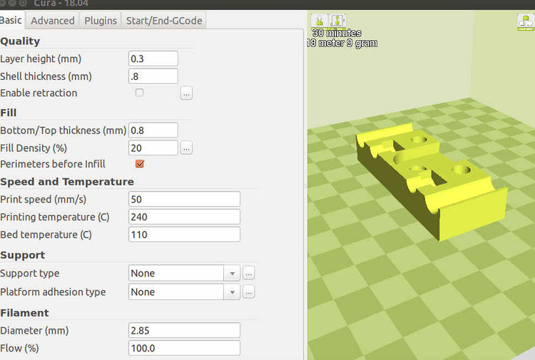 Cura Settings Open Source Ecology